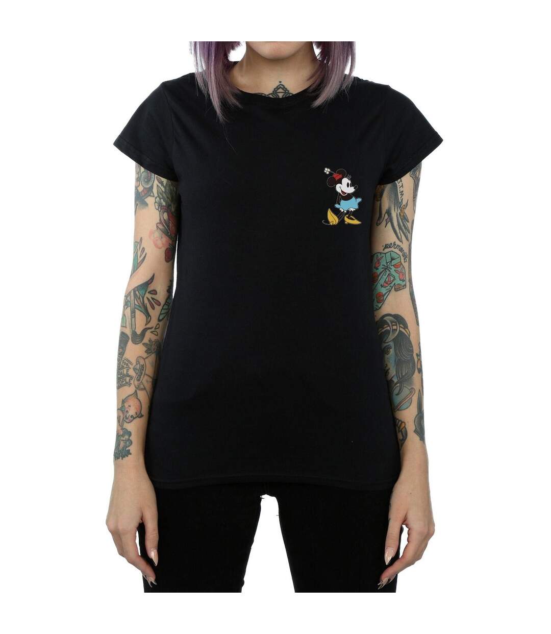 Disney Femme/Ladies Minnie Mouse Kick Chest Cotton T-Shirt (Noir) - UTBI31752-3