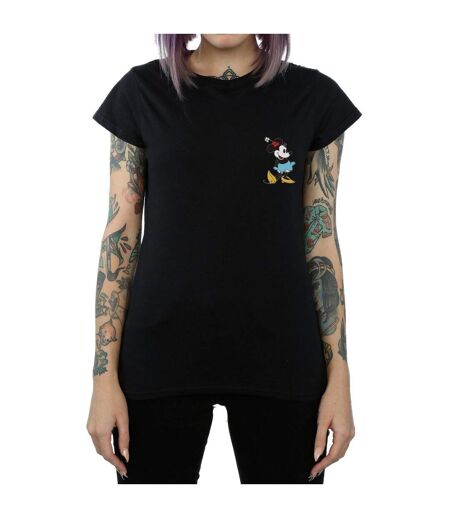 Disney Femme/Ladies Minnie Mouse Kick Chest Cotton T-Shirt (Noir) - UTBI31752