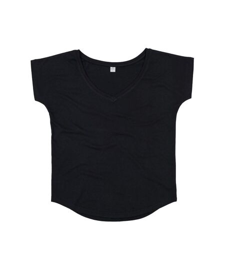 Mantis Womens/Ladies Loose Fit V Neck T-Shirt (Black)