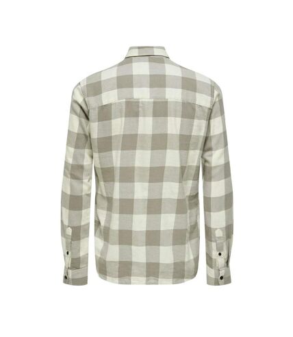 Chemise Blanc/Grise Homme Only & Sons Mundur - L