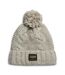 Bonnet beige femme  superdry cable knit beanie-1