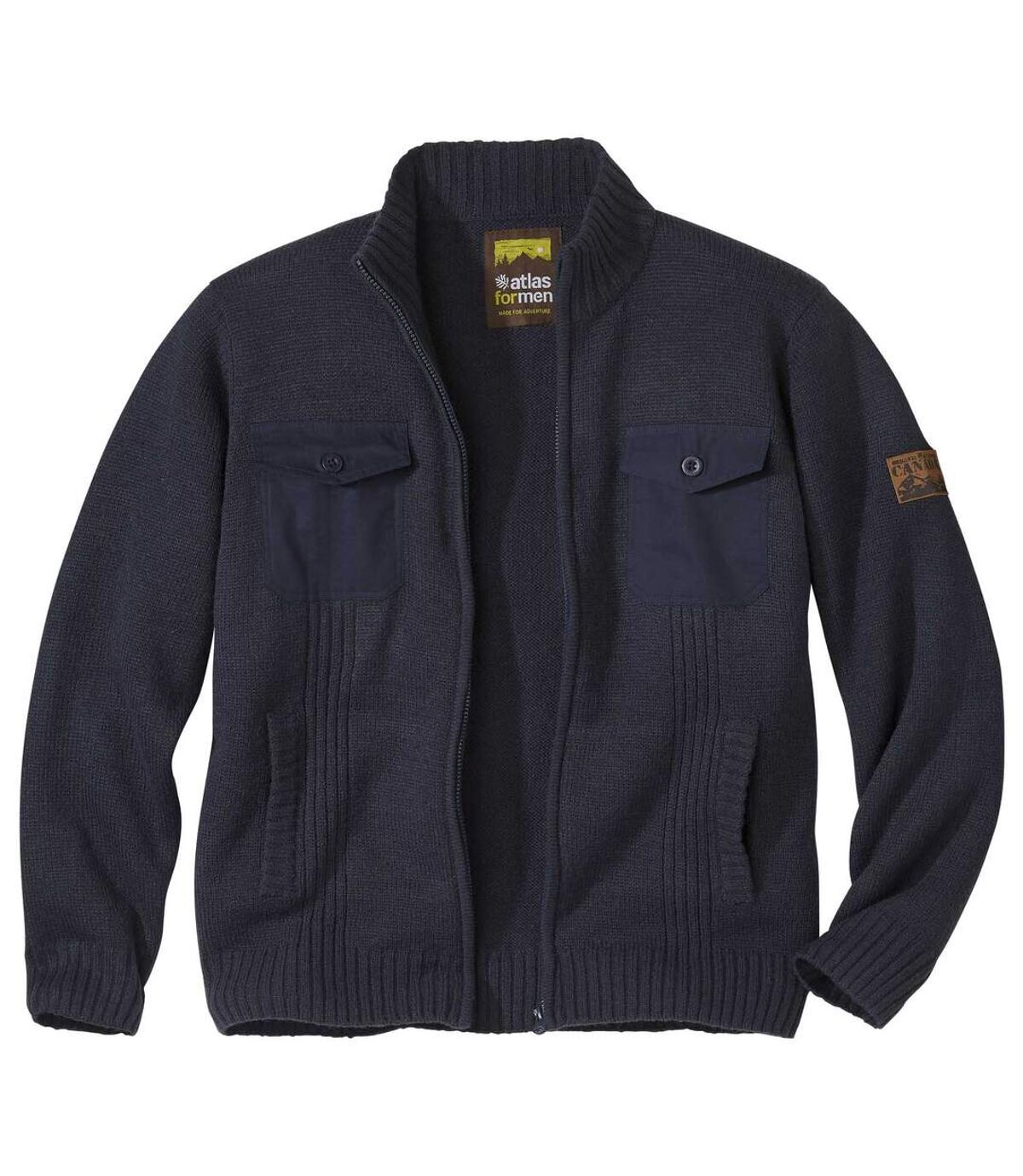 Men's Navy Knitted Canada Jacket Atlas For Men