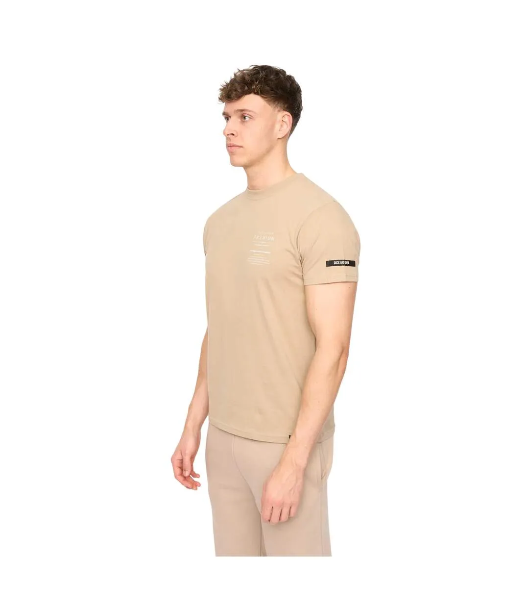 T-shirt Rayland Homme Beige Gris Duck And Cover-4