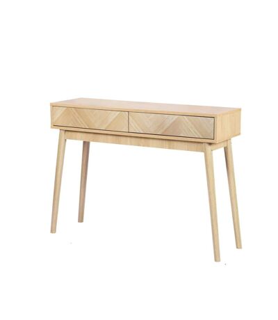 Console 2 tiroirs Shelby en bois avec système d'ouverture push pull - Beige