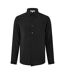 Mens Pocket Long-sleeved Shirt Black Belier-1