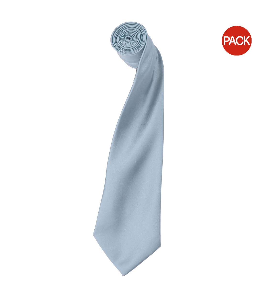 Premier Mens Plain Satin Tie (Narrow Blade) (Pack of 2) (Light Blue) (One Size) - UTRW6934-1