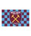 West Ham United FC Chequered Flag (Claret Red/Sky Blue) (One Size) - UTBS3889