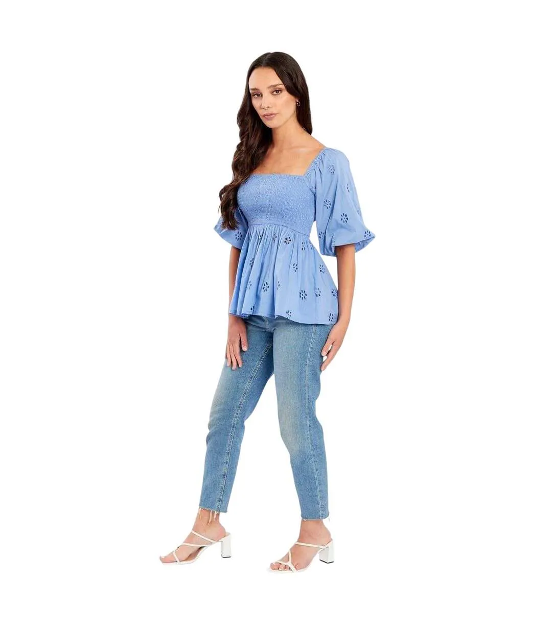 Blouse Manches Courtes Femme Bleu Be You-4