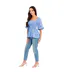Blouse Manches Courtes Femme Bleu Be You-4