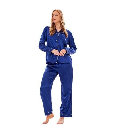 Ensemble De Pyjama Long Femme Bleu Marine Keanu