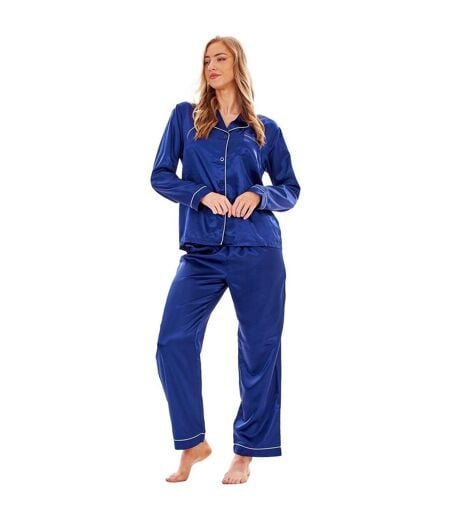 Ensemble De Pyjama Long Femme Bleu Marine Keanu