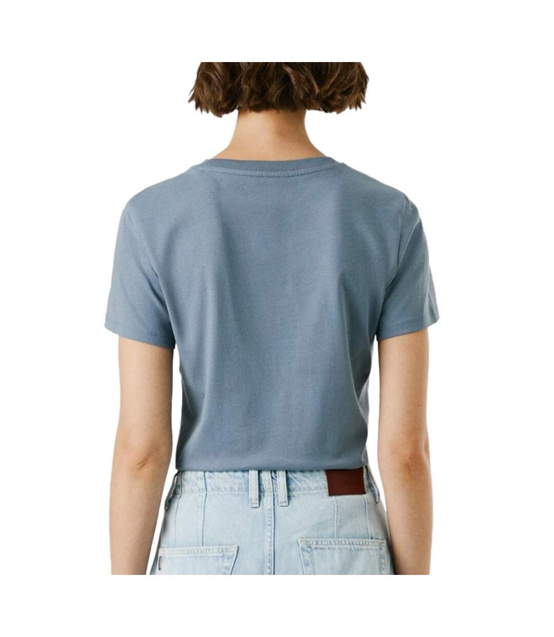 T-Shirt bleu femme pepe jeans bero-2