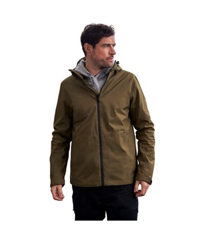 Mens Covert Waterproof Jacket Dark Khaki Mountain Warehouse