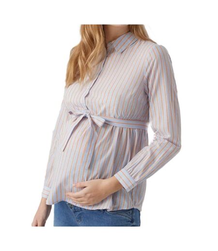 Blouse de grossesse bleu/orange femme mamalicious cabana