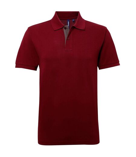 Asquith & Fox Mens Classic Fit Contrast Polo Shirt (Burgundy/ Charcoal) - UTRW4810