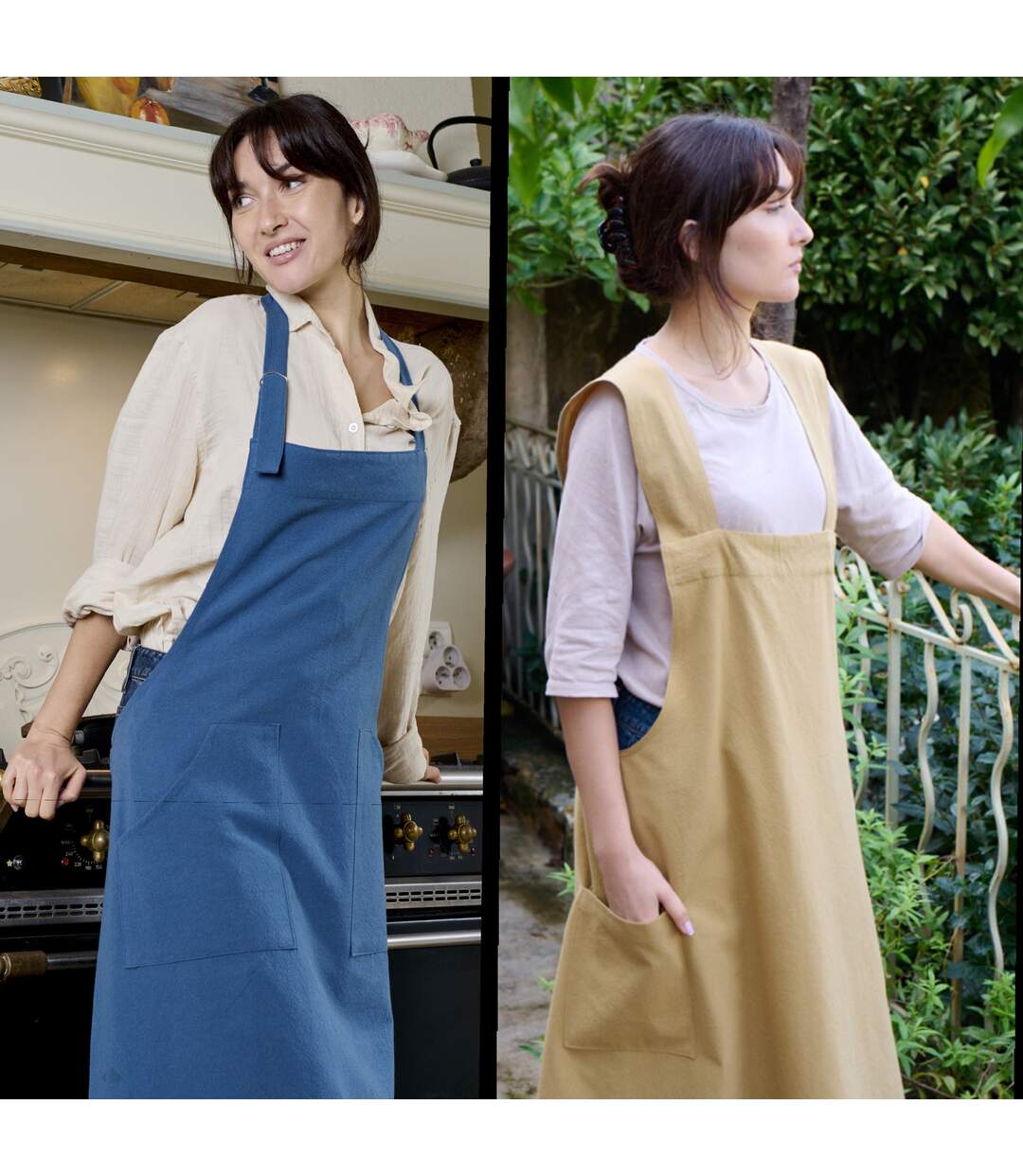 Tablier de cuisine coton HONO Liens à nouer-2