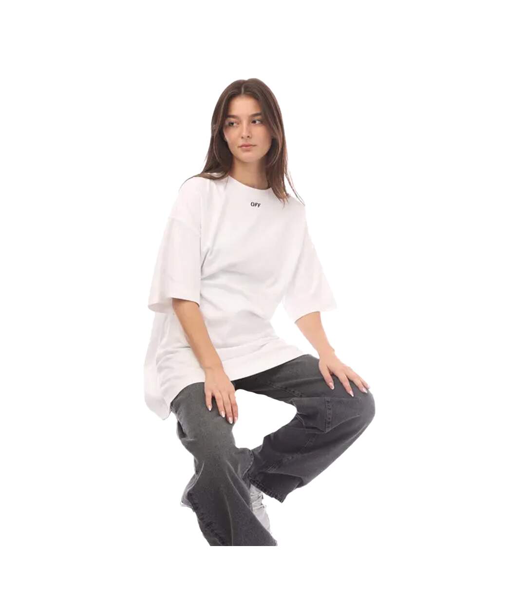 Robe t-shirt off stamp femme blanc Off White-3