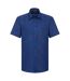 Mens oxford tailored short-sleeved shirt bright royal blue Russell Collection