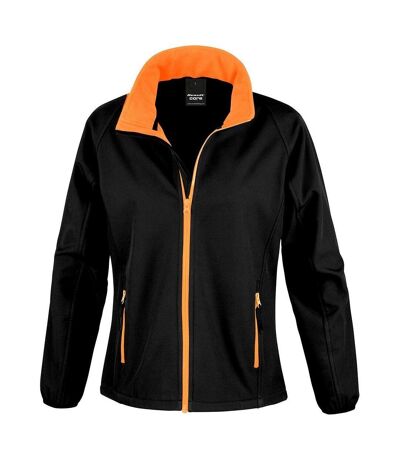 Veste softshell - Femme - R231F - noir et orange