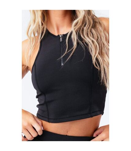 Hype Womens/Ladies Quarter Zip Fitted Crop Top (Gray) - UTHY6864
