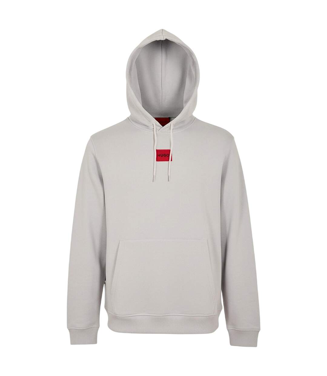 Mens Cotton Blend Pullover Hoodie Pastel Grey Hugo-2