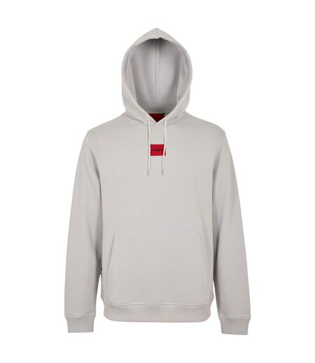 Mens Cotton Blend Pullover Hoodie Pastel Grey Hugo