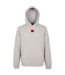 Mens Cotton Blend Pullover Hoodie Pastel Grey Hugo-2