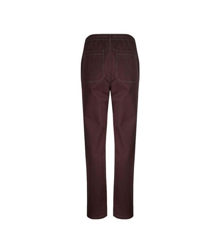 Womens/ladies malorri natural cotton pants mulled wine Weird Fish