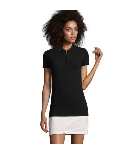 SOLS Womens/Ladies Phoenix Short Sleeve Pique Polo Shirt (Black) - UTPC2783