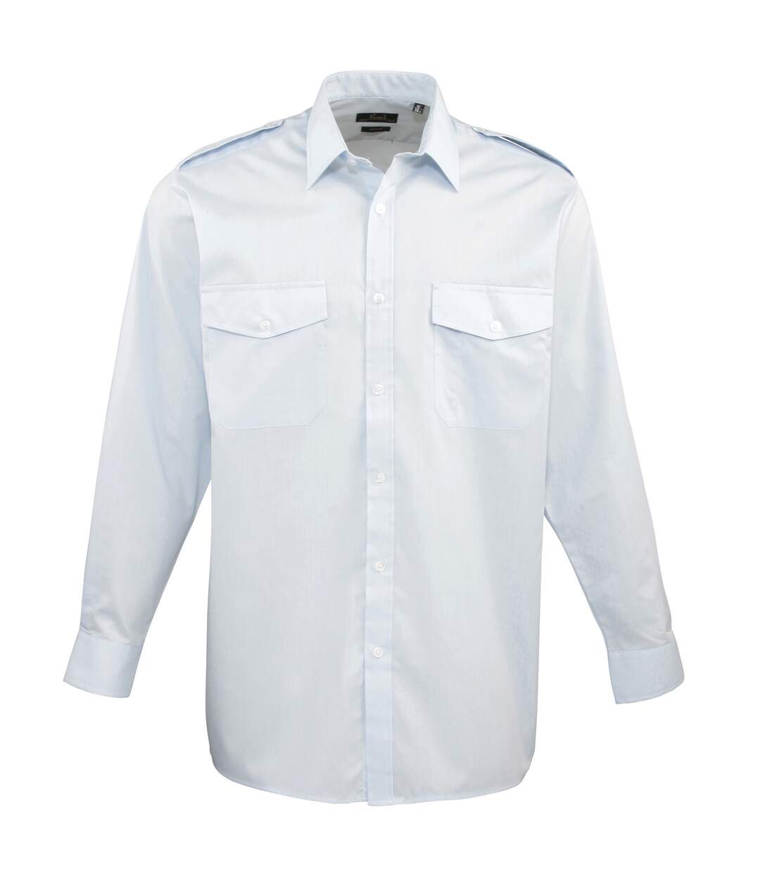 Chemise De Pilote À Manches Longues Homme Bleu Clair Premier-2