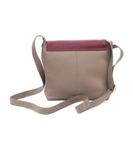 Eastern Counties Leather Womens/Ladies Zada Leather Purse (Taupe/Burgundy) (One Size)