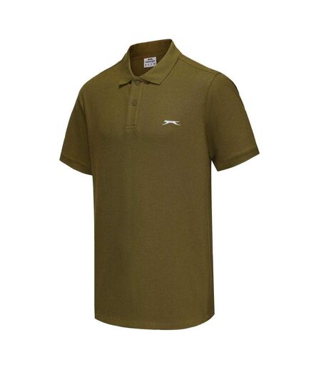 Mens Embroidered Logo Polo Shirt Khaki Slazenger