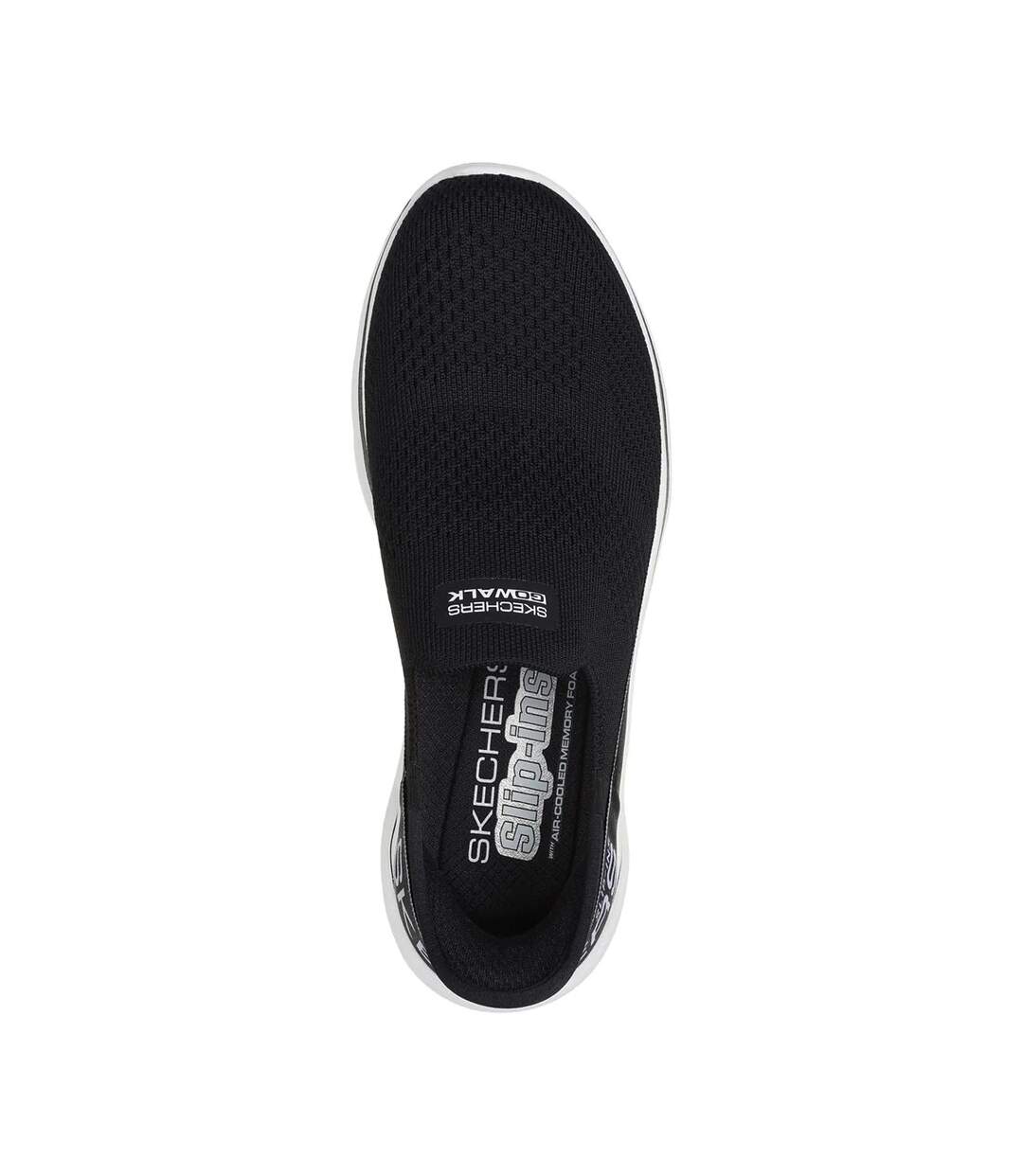 Womens/ladies Go Walk 7 Mia Trainers Black White Skechers-4