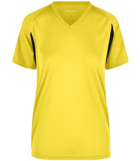 t-shirt running respirant JN316 - jaune - FEMME