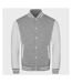 Unisex varsity jacket heather grey/white Awdis