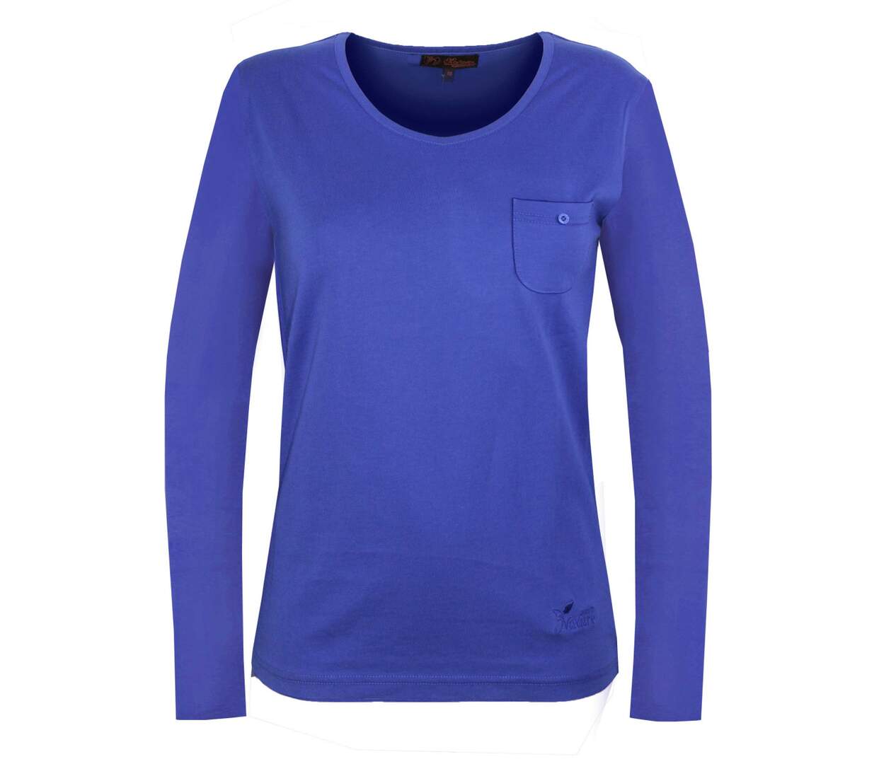 MAYFLOWER NINJA3 : Tee-shirt manches longues bleu roi uni en pur coton-5