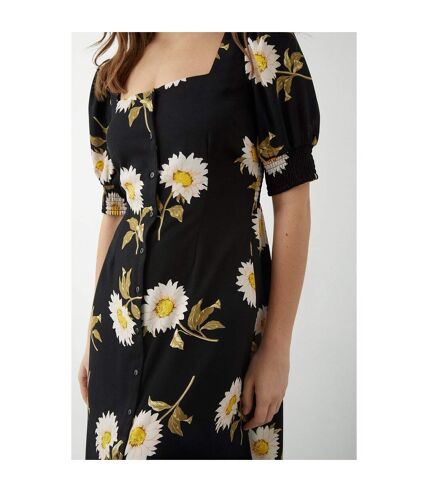 Dorothy Perkins Womens/Ladies Floral Button-Down Midi Dress (Black) - UTDP1492