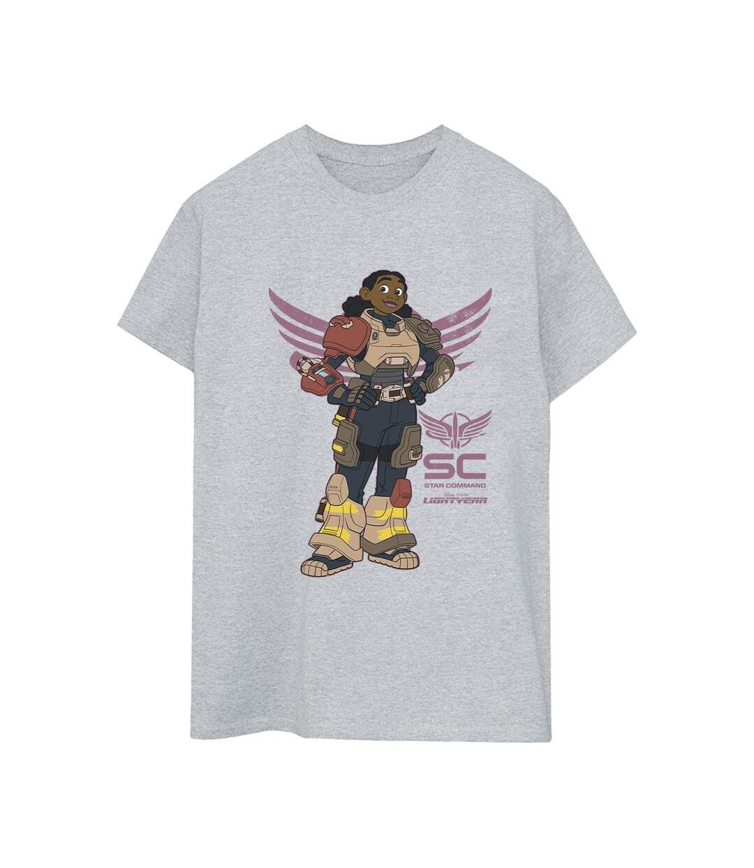 Disney Femmes/Ladies - Lightyear Izzy Star Command - T-shirt boyfriend en coton (Gris sportif) - UTBI50394-1