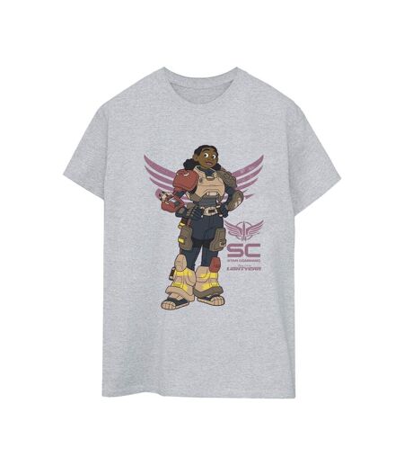 Disney Femmes/Ladies - Lightyear Izzy Star Command - T-shirt boyfriend en coton (Gris sportif) - UTBI50394