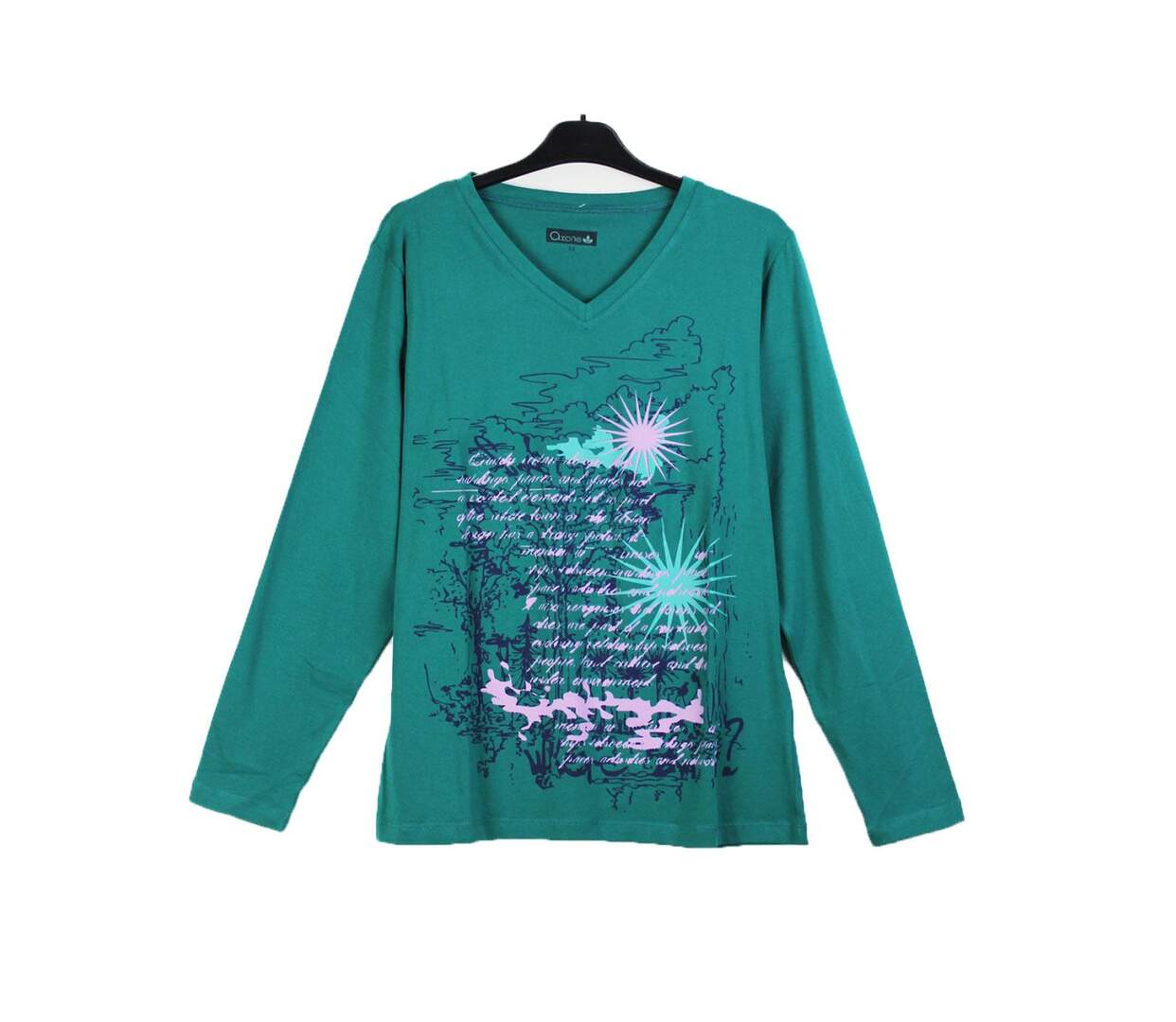 Tee-shirt AXONE SH1063V vert grande taille : le style de la sérigraphie placée-5