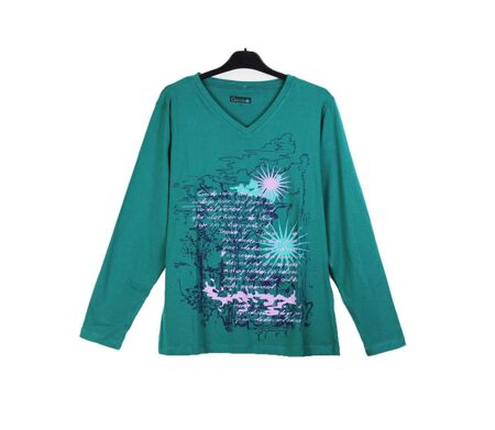 Tee-shirt AXONE SH1063V vert grande taille : le style de la sérigraphie placée