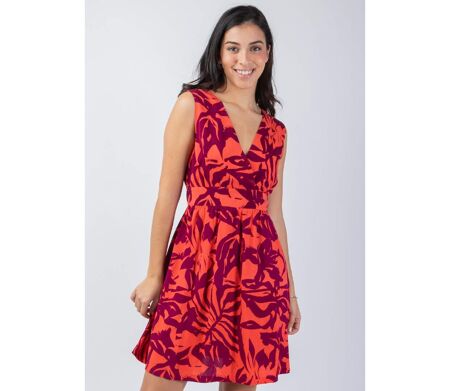 Robe courte femme été Melyna taille Empire Coton Du Monde