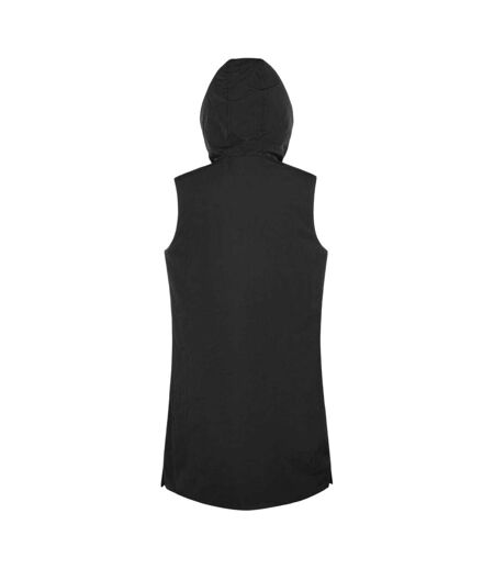 Womens/ladies Hooded Reversible Gilet Black Museum