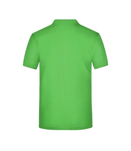 Polo Motif/style Uni Homme Vert Citron Blanc James And Nicholson