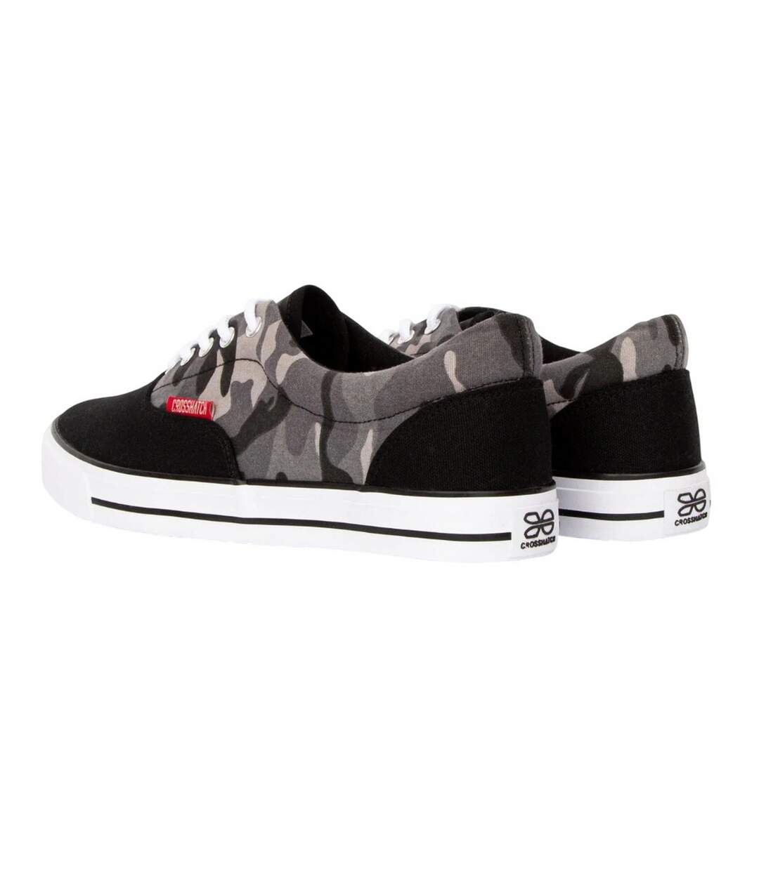 Mens Skywalk Camo Canvas Trainers Black Crosshatch-2