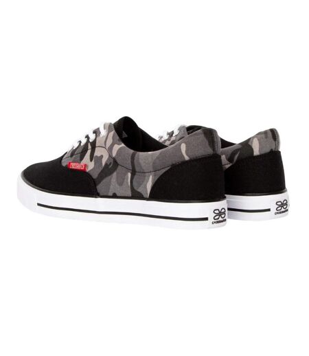Mens Skywalk Camo Canvas Trainers Black Crosshatch