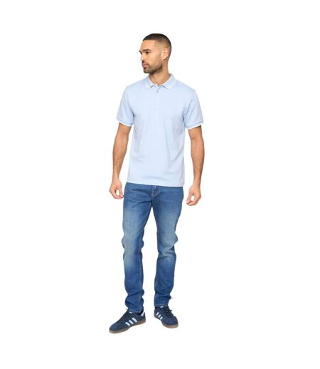Mens elverton polo shirt mid blue Bewley & Ritch