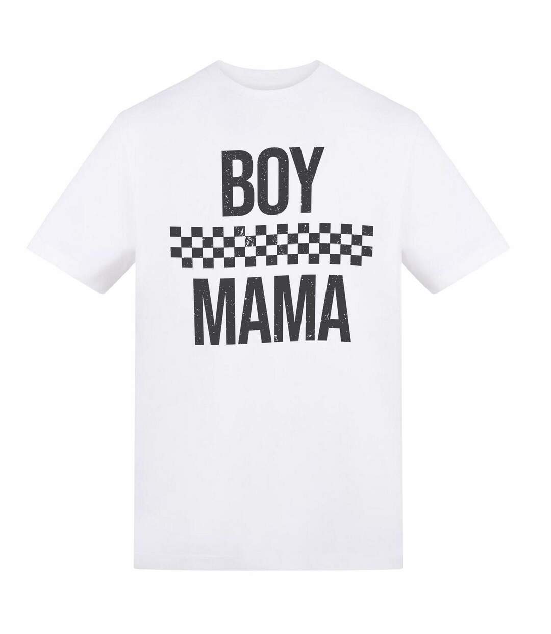 T-shirt Fête Des Mères Motif/style À Carreaux Femme Blanc AWD-2