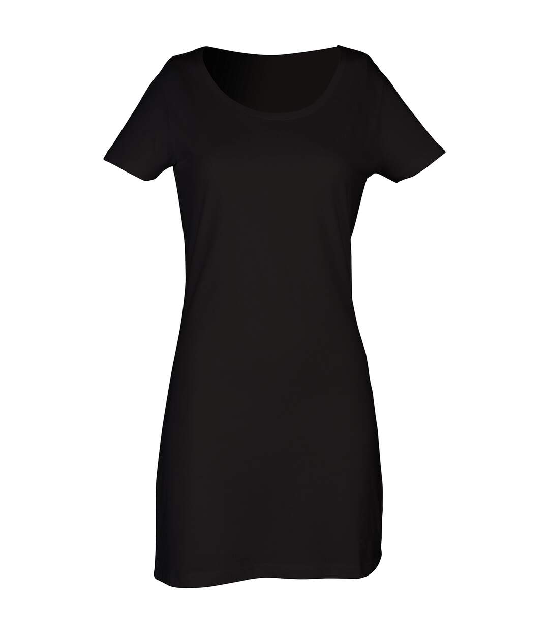 Skinni Fit Ladies/Womens Scoop Neck T-Shirt Dress (Black) - UTRW1374