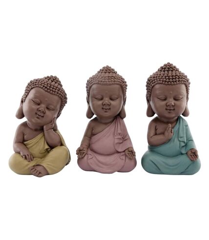 Bouddha enfant assis en résine (Lot de 3)